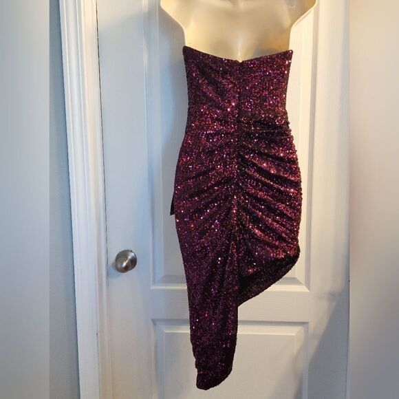 NWT Lulus Sequin Asymmetrical Dress Size Small - Picture 4 of 9